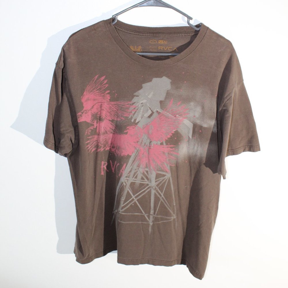 RVCA Mens Brown Large Short Sleeve Teeshirt